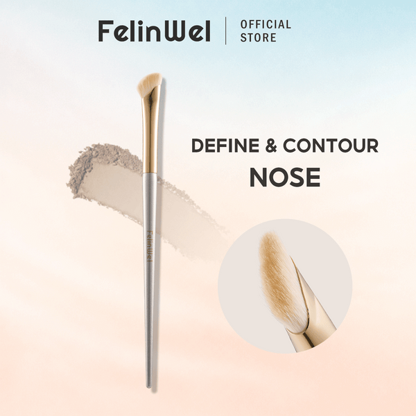 FelinWel Half Fan-Shape Nose Contour Brush – Precise Sculpting, Cruelty-Free