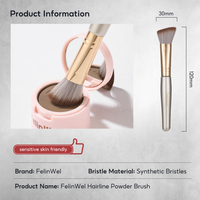 FelinWel Slope Hairline Powder Brush – Soft Vegan Fiber, Precise Blending
