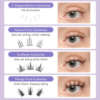FelinWel 4 Styles Cluster False Eyelashes Extensions Large Capacity 154 Pcs