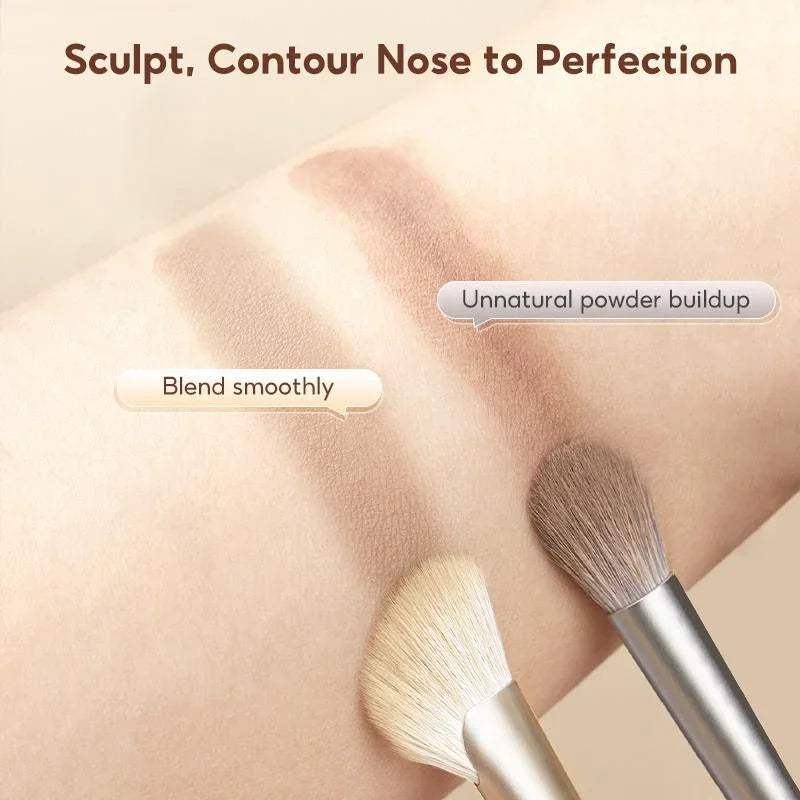 FelinWel Half Fan-Shape Nose Contour Brush – Precise Sculpting, Cruelty-Free