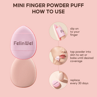 FelinWel – Mini-Finger-Puff-Set, Make-up-Schwamm, Gesichts-Concealer, Foundation, Detail-Puff 