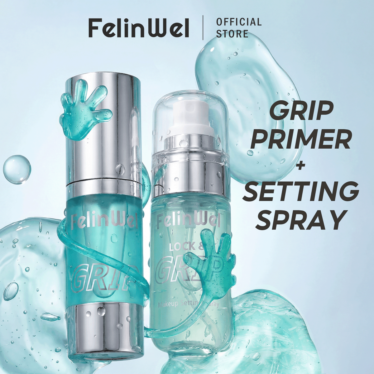 FelinWel Lock & Grip Makeup Setting Spray, GEL-to-MIST Formula