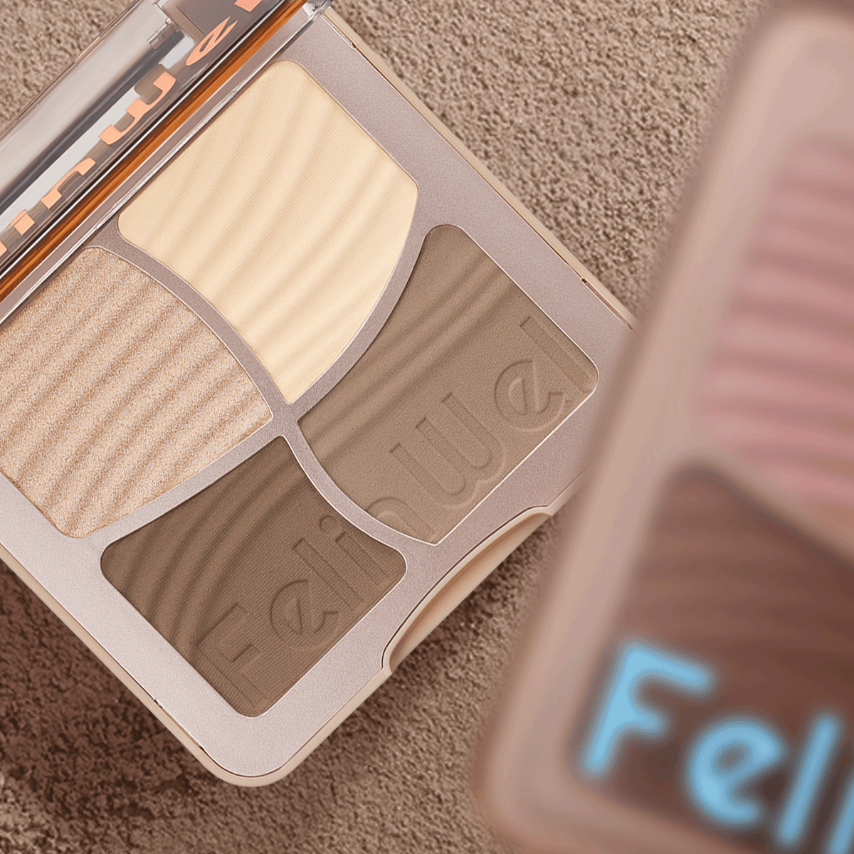 FelinWel 4 Farben Highlighter Contour Palette Makeup 3D Bronzer Matte Contour Powder 