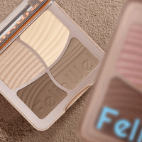 FelinWel 4 Farben Highlighter Contour Palette Makeup 3D Bronzer Matte Contour Powder 