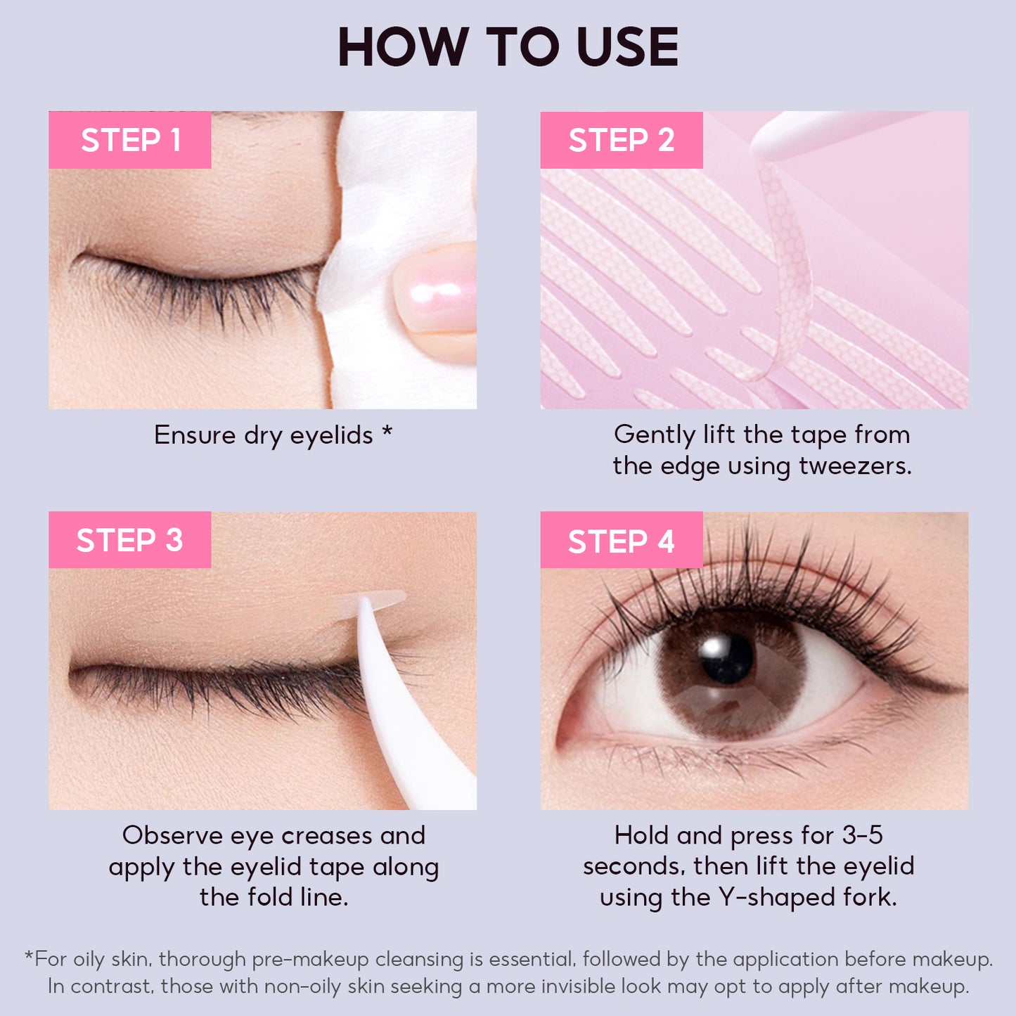 FelinWel - Invisible Double Eyelid Tape Stickers, Eyelid Tape for Hooded Eyes, Self-Adhesive, Waterproof, 2 Types Available