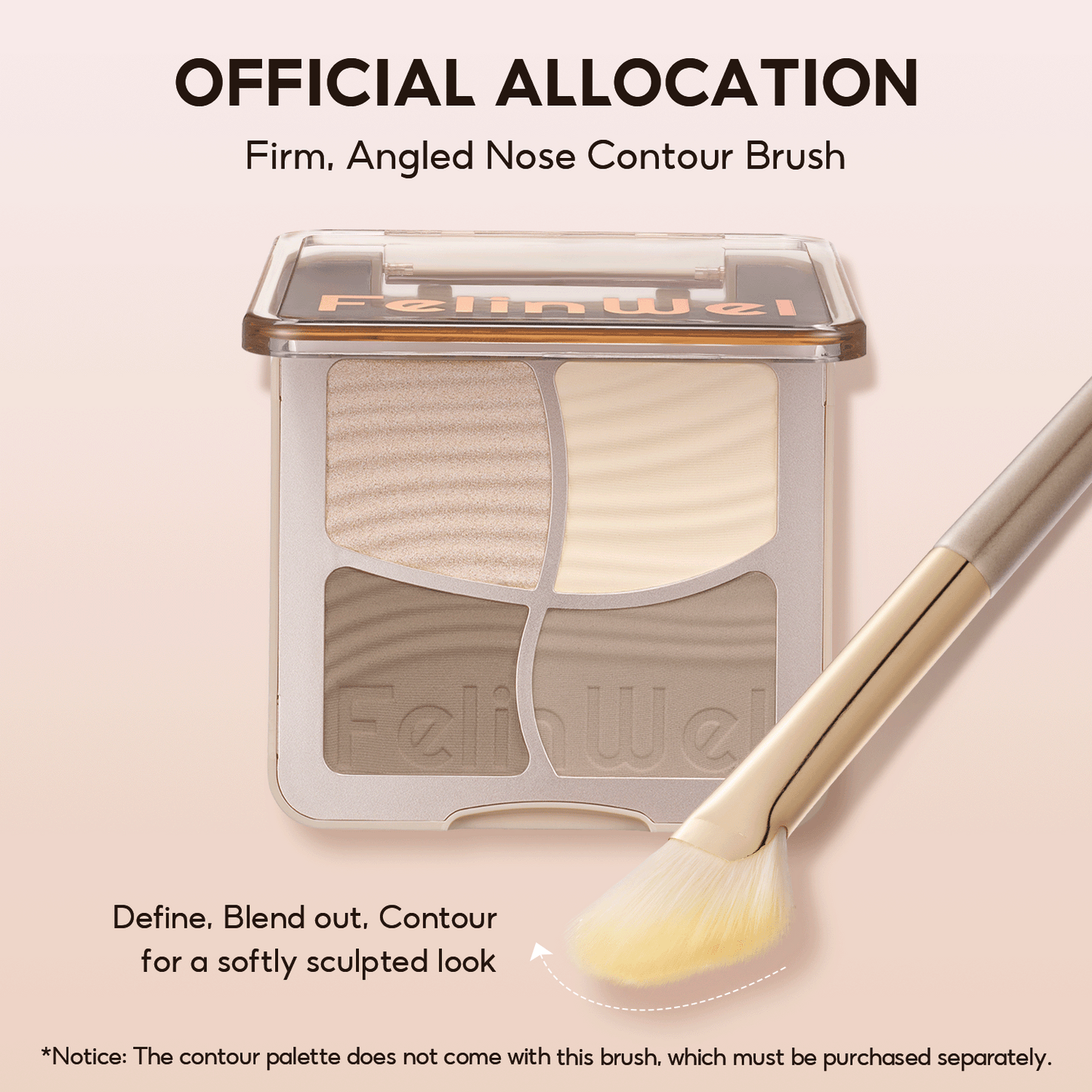 FelinWel 4 Farben Highlighter Contour Palette Makeup 3D Bronzer Matte Contour Powder 