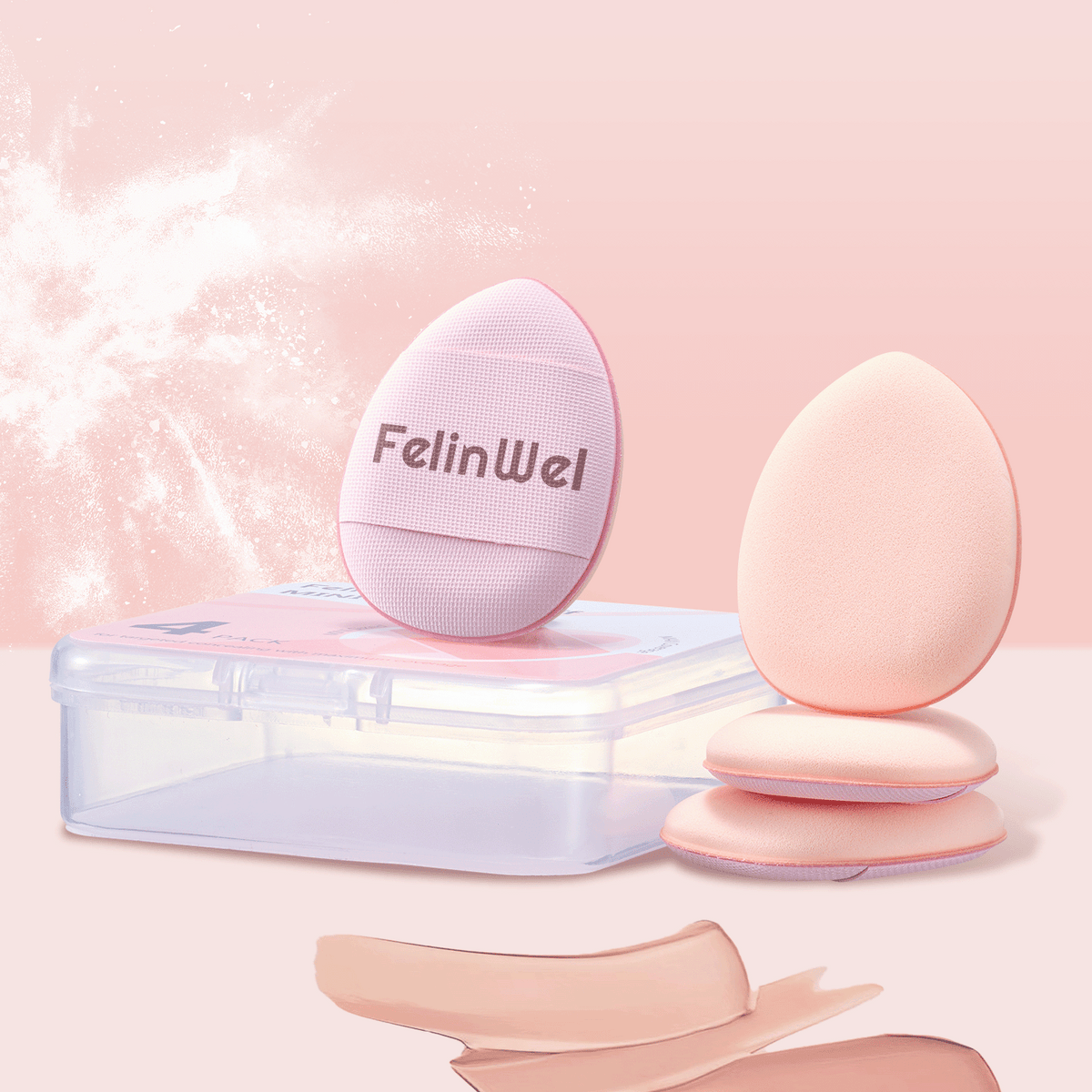 FelinWel – Mini-Finger-Puff-Set, Make-up-Schwamm, Gesichts-Concealer, Foundation, Detail-Puff 