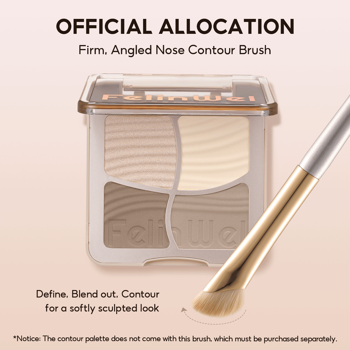 FelinWel 4 Farben Highlighter Contour Palette Makeup 3D Bronzer Matte Contour Powder 
