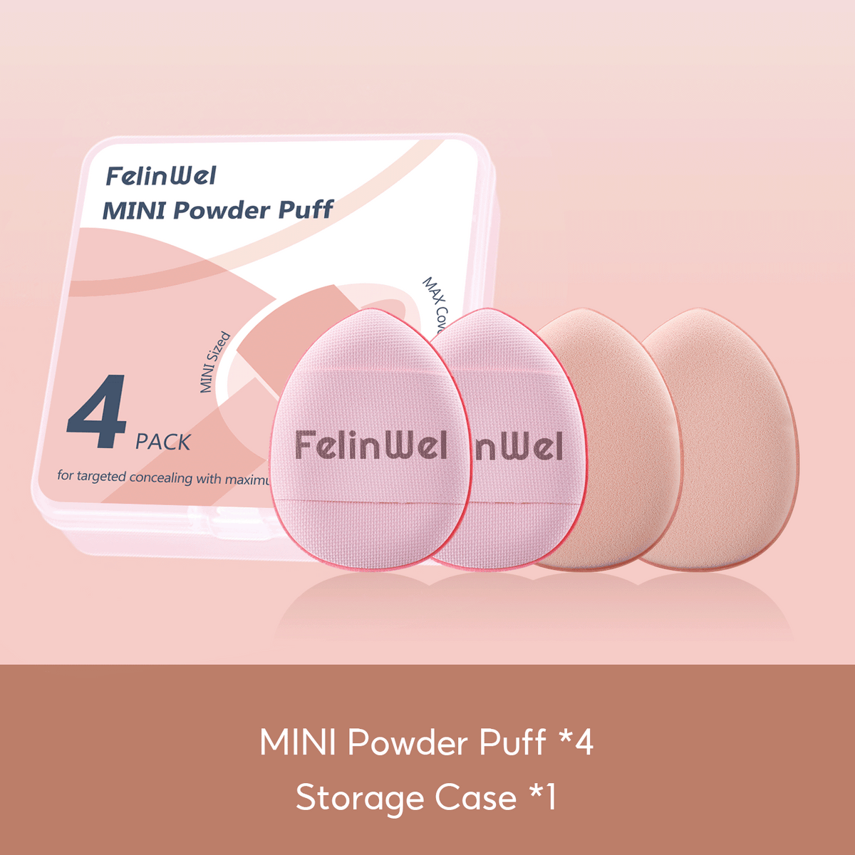 FelinWel – Mini-Finger-Puff-Set, Make-up-Schwamm, Gesichts-Concealer, Foundation, Detail-Puff 