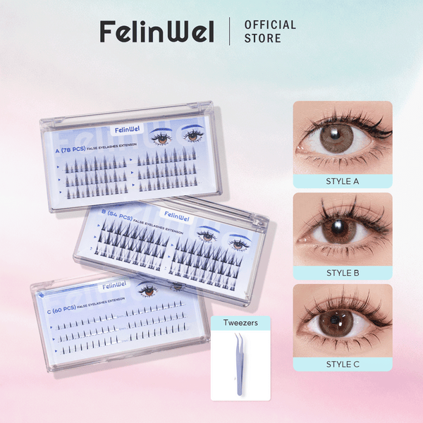 FelinWel Falsche Cluster-Wimpern Künstliche Cluster-Wimpern für die DIY-Wimpernverlängerung 