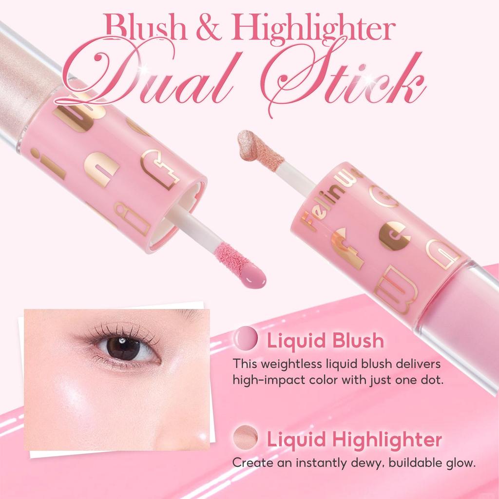 FelinWel Super Dewy Blush & Highlighter Dual-ended Stick Liquid Blendable