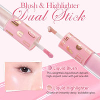 FelinWel Super Dewy Blush & Highlighter Dual-ended Stick Liquid Blendable