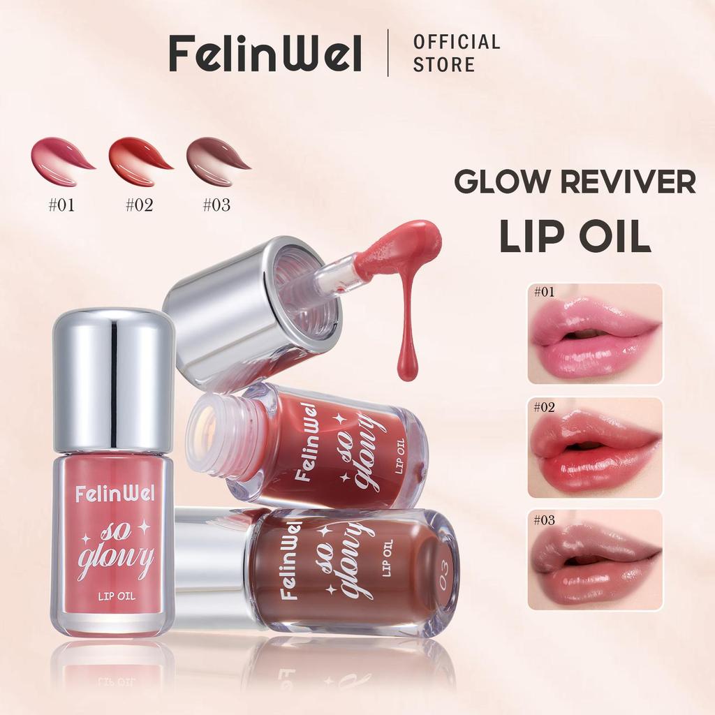 FelinWel Moisturizing Lip Oil with Glossy and Sheer Finish, Blur-Glowy Texture, Nourishing Ingredients