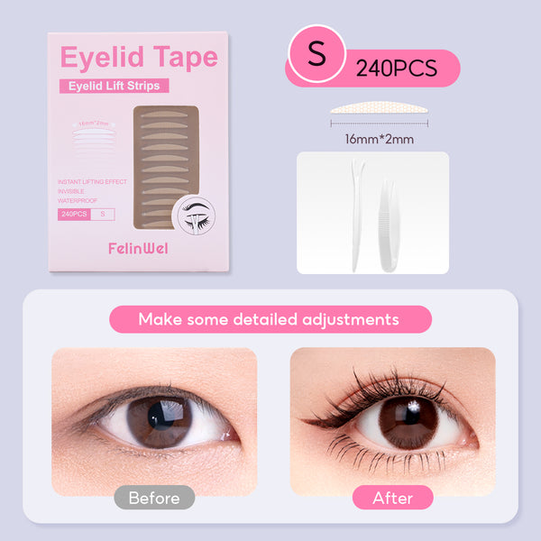 FelinWel Invisible Double Eyelid Tape Stickers, Eyelid Tape for Hooded Eyes, Self-Adhesive
