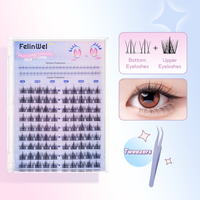 FelinWel Sunflower & Flame Cluster Lashes – Upper & Lower for All Eye Shapes