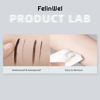 FelinWel 2-Farben-Gel-Eyeliner- und Augenbrauen-Set mit 2 Pinseln, wasserfest, wischfest 