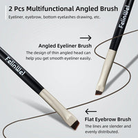 FelinWel 2-Farben-Gel-Eyeliner- und Augenbrauen-Set mit 2 Pinseln, wasserfest, wischfest 